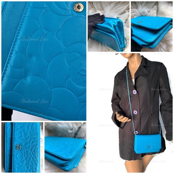 Authentic CHANEL Lambskin Camelia Wallet-on-the-chain WOC Crossbody Flap Bag - Picture 16 of 17